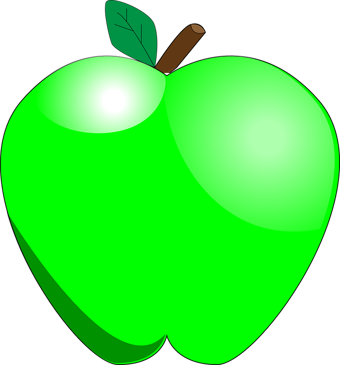 Green Apple, Food, Apple, Fruit, Healthy - Green Apple Clipart (671x720)