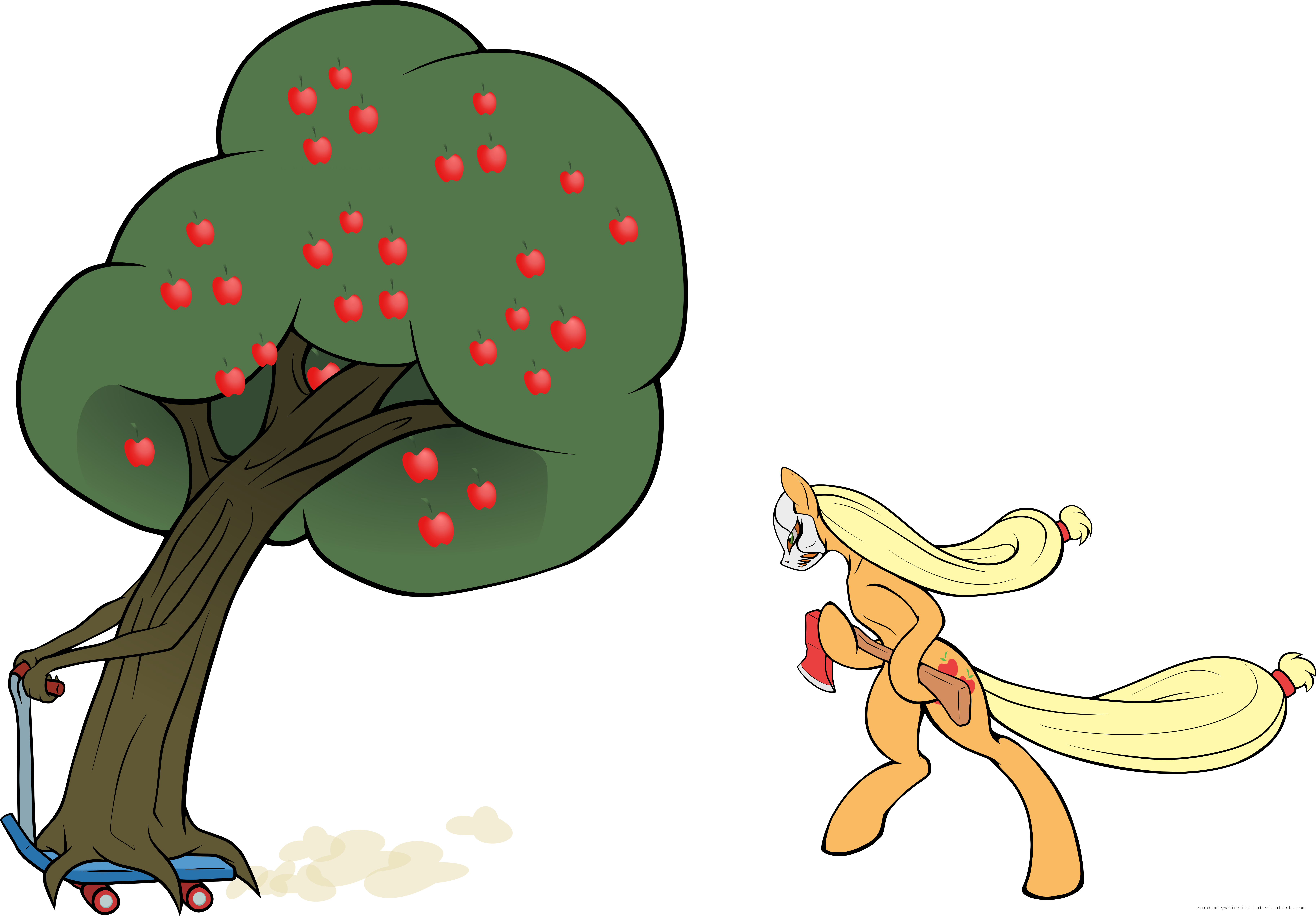 Leave No Apple Tree Unaxed By Randomlywhimsical - Mlp Apple Tree Vector (7295x5075)