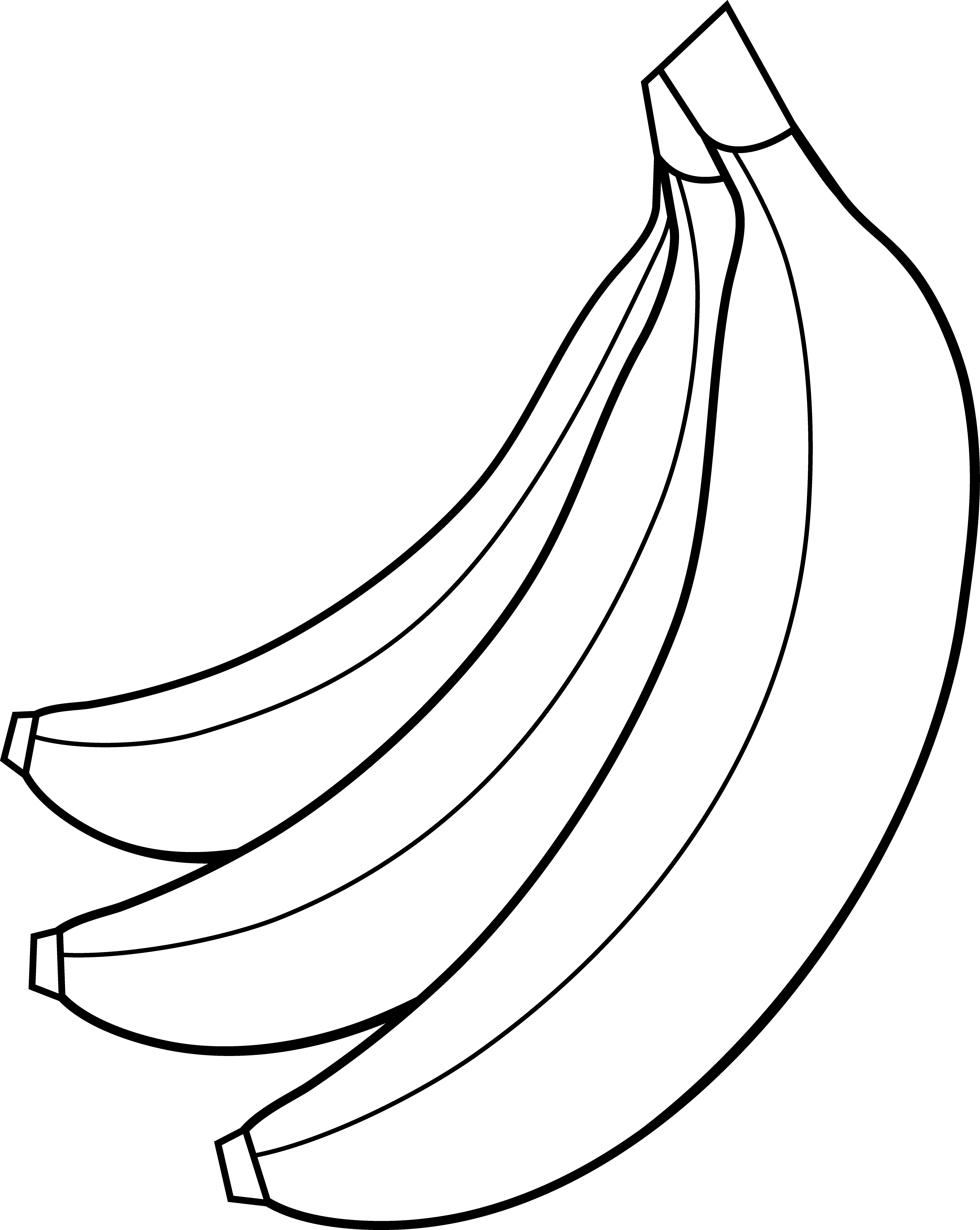 Banana Clipart Black And White - Banana Clipart Black And White (3631x4559)