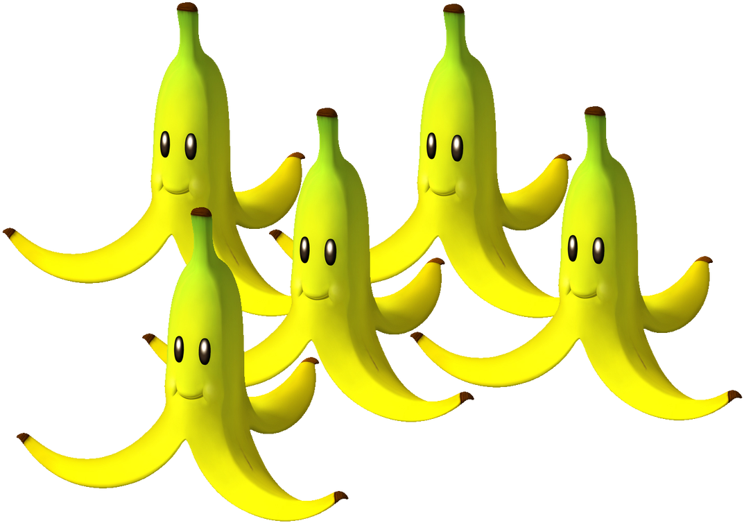 Banana Plant Clipart - Mario Kart Bananas Png (1100x787)