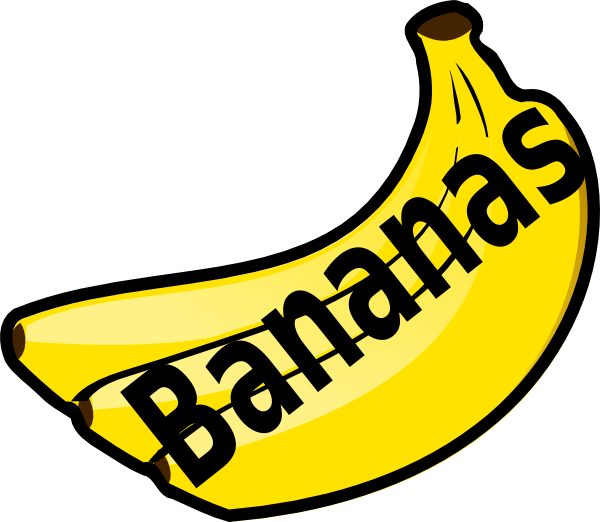 Bananas With Spelling Clip Art - Bananen Clipart (600x522)