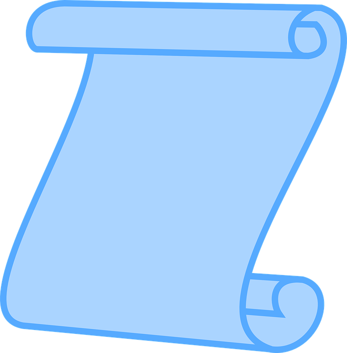 Clip Art Scroll - Blue Scroll Png (708x720)