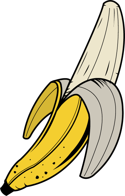 Banana Png Gif - Banana Black And White (437x684)