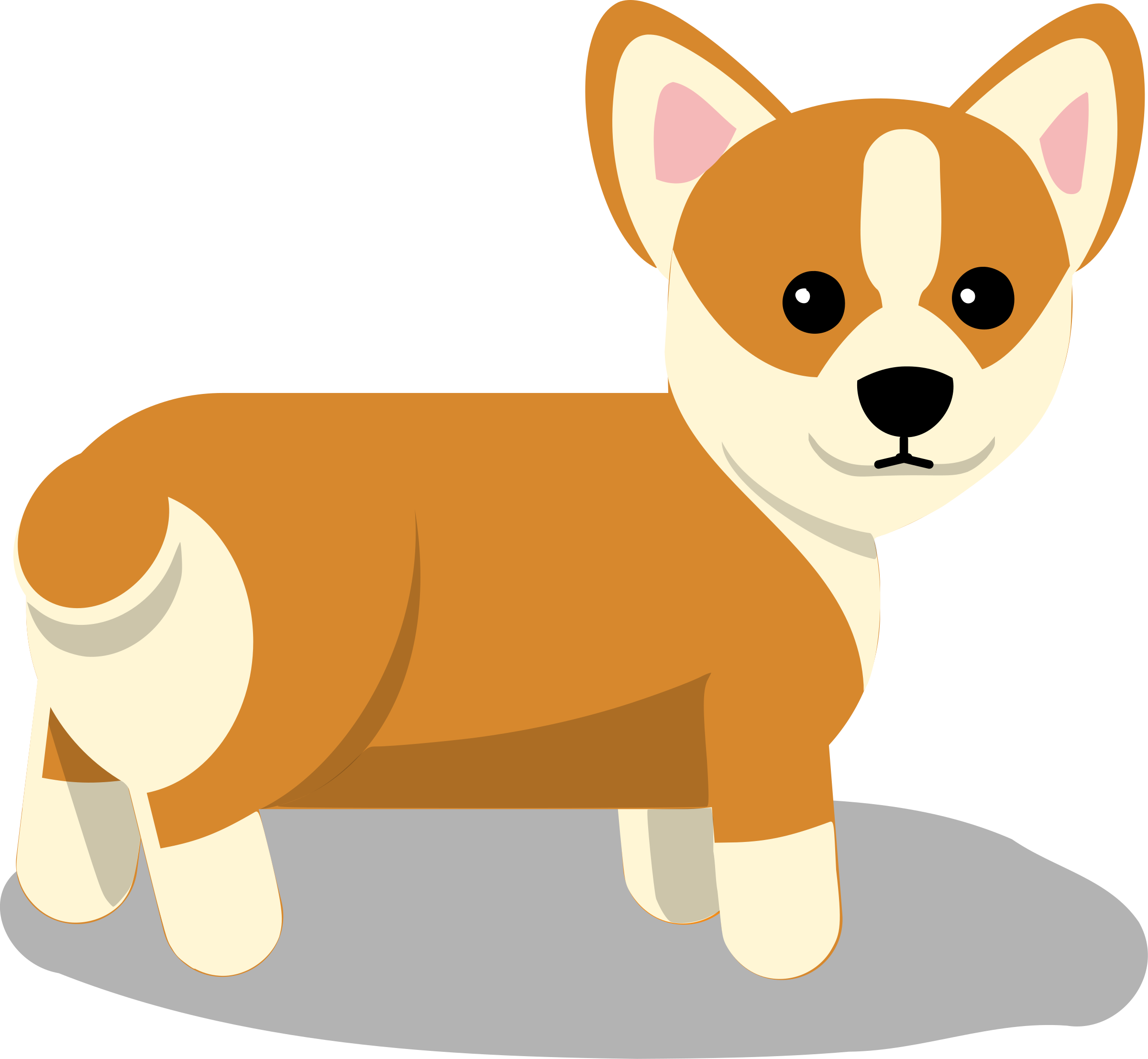 Why Hello There Click Me - Corgi Clipart (2400x2215)