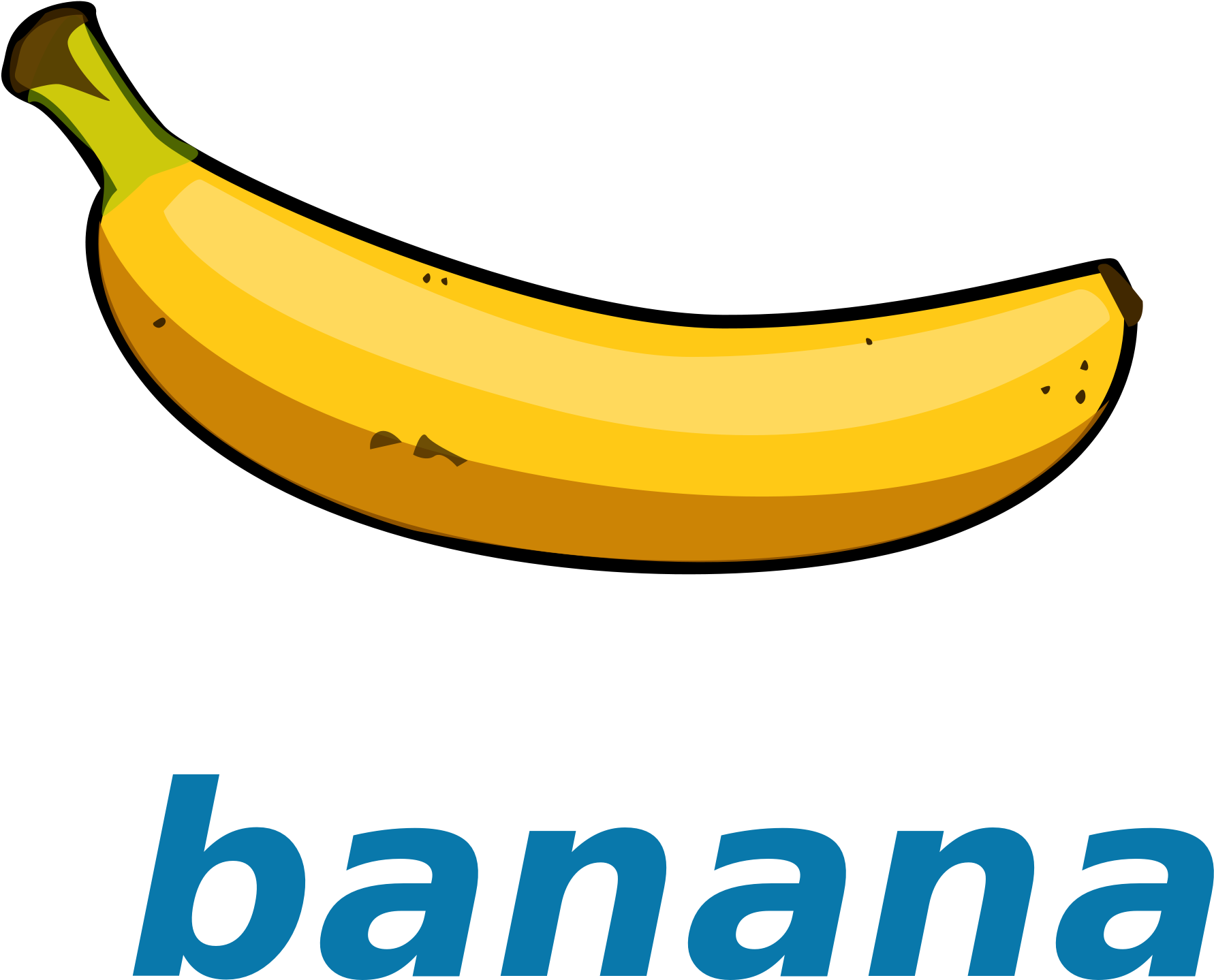 Banana Clipart - File - Wikivoc - - Flashcard Banana (2000x2000)