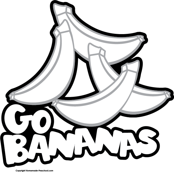 Go Bananas Coloring Page (595x590)
