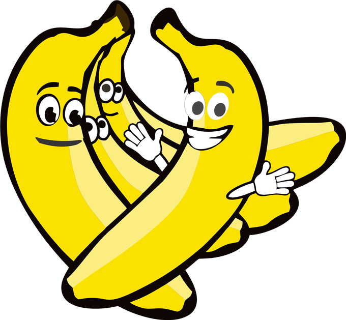 Banana Clipart Yellow Thing - Cartoon Bananas With Faces (680x629)