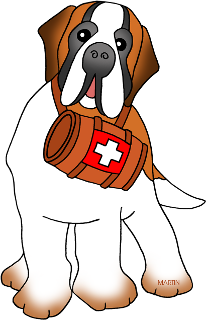 Bernard Dog - St Bernard Dog Clipart (435x648)