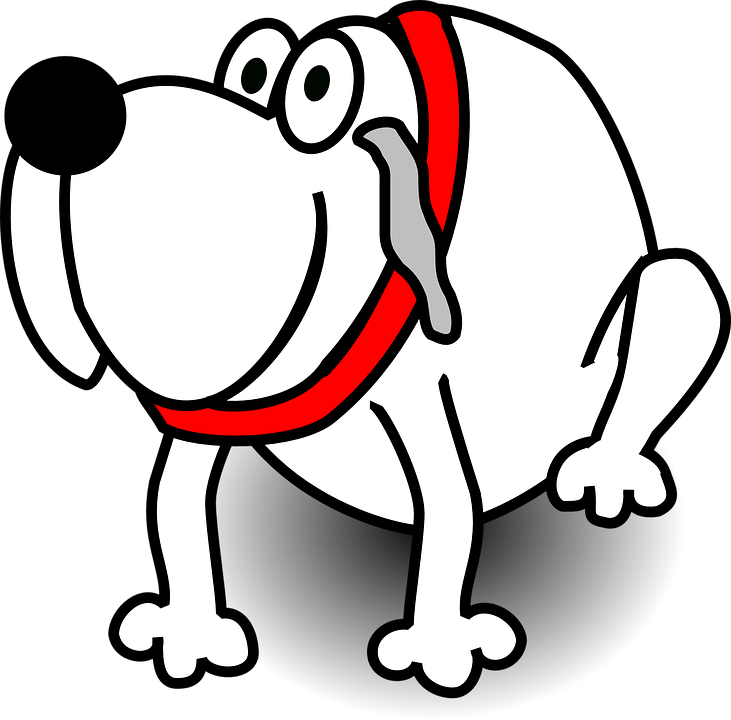 Dog Animal Pet Grin Sit Happy Cartoon Nose - White Dog Clipart (731x720)