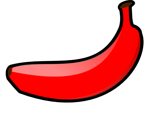 Red Banana Clip Art At Vector Clip Art - Red Banana Clip Art (600x479)