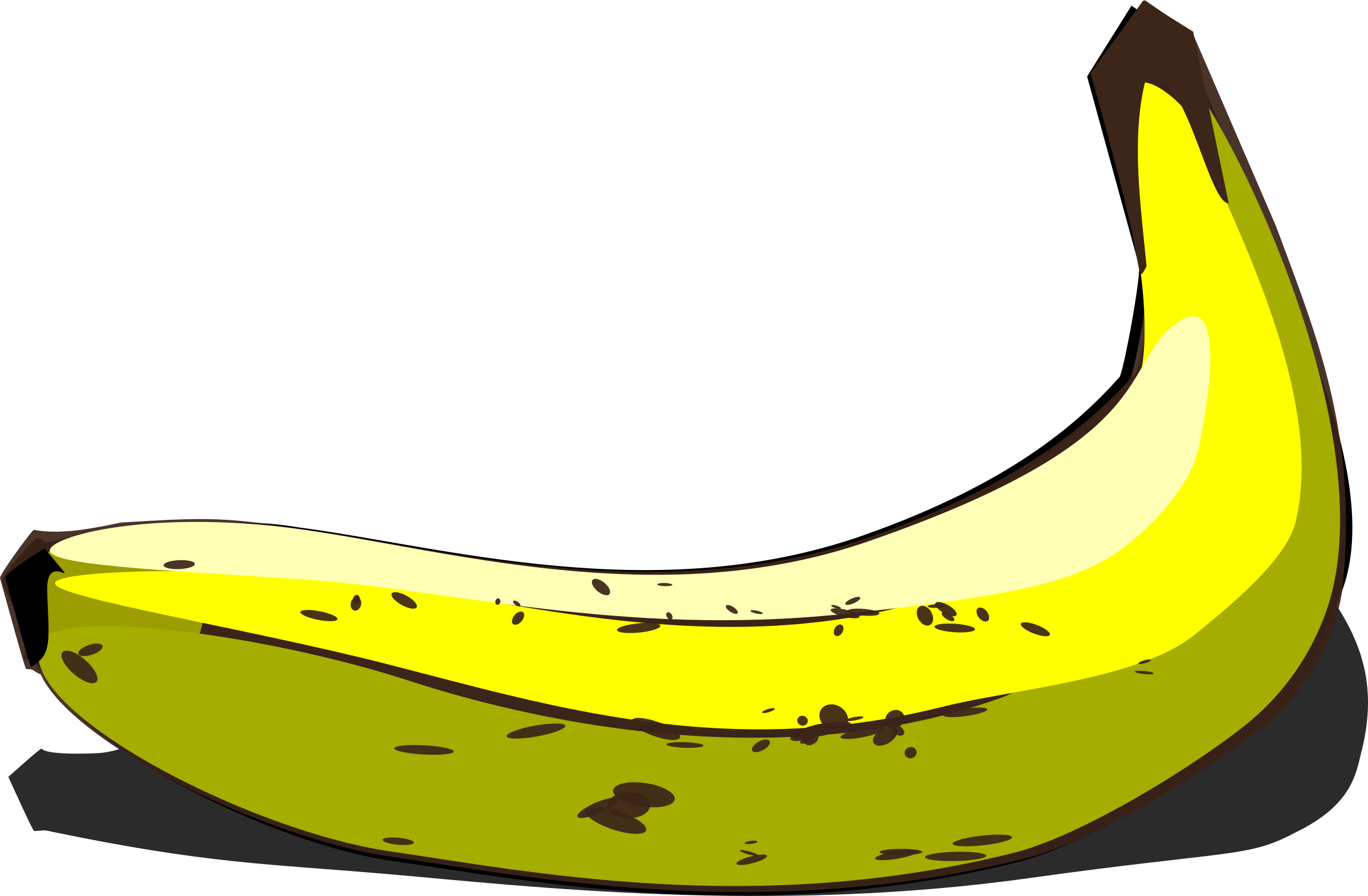 Clipart - Banana - Banana Peeled Clipart (2400x1572)