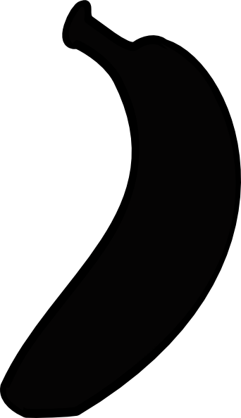 Banana Wireframe Clip Art - Black Banana Clipart (342x594)