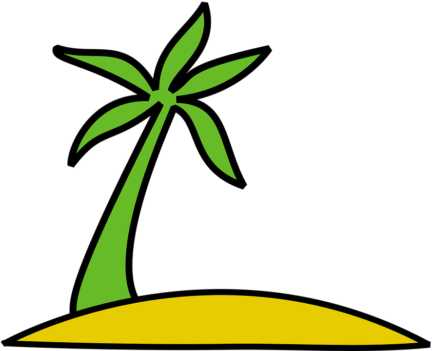 Island Palm Tree Palm Sun Exotic Tropical - Island Clip Art (1024x830)