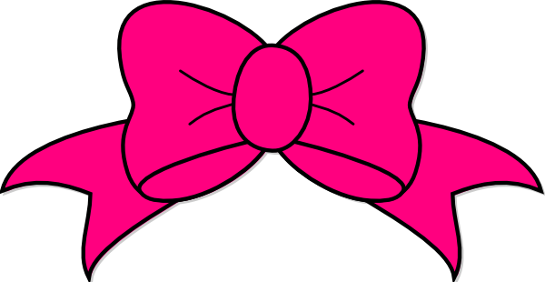 Print Save This Clip Art - Pink Bow Clipart (600x310)