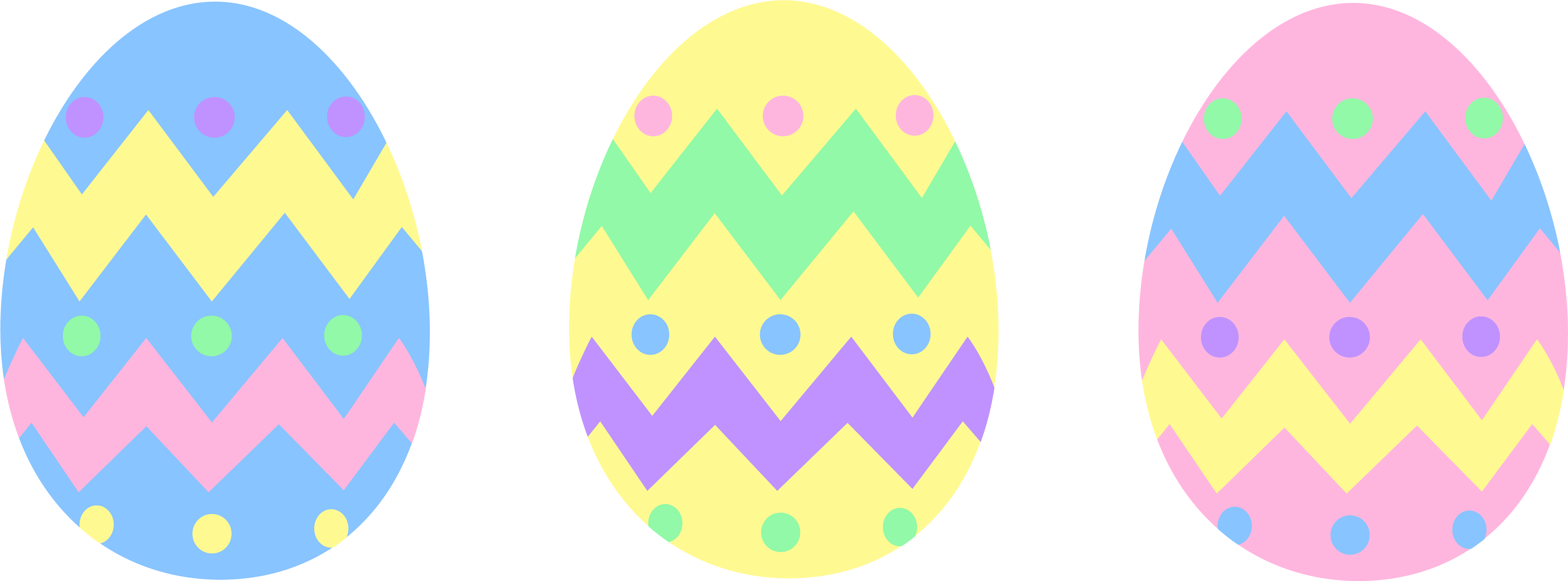 Awesome Inspiration Ideas Easter Eggs Clipart Three - Pastel Easter Egg Png (7655x2769)