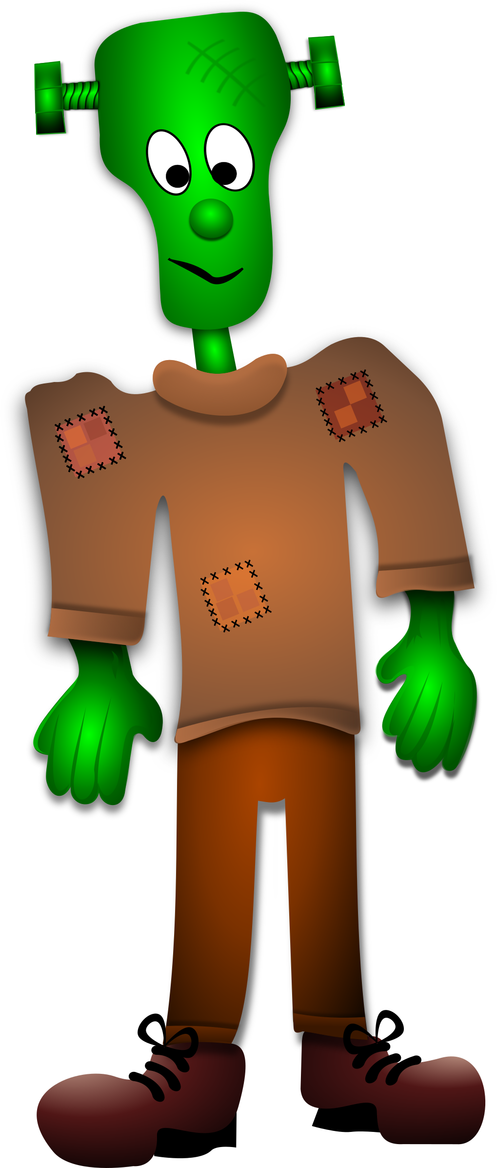 Little Frankenstein By Merlin 2525 - Free Clipart Halloween Frankenstein (1027x2400)