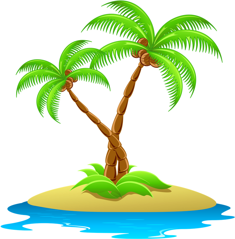 Cholesterol And Fat Free Tender Coconut Water Offers - Coconut Tree Clipart Png (768x831)