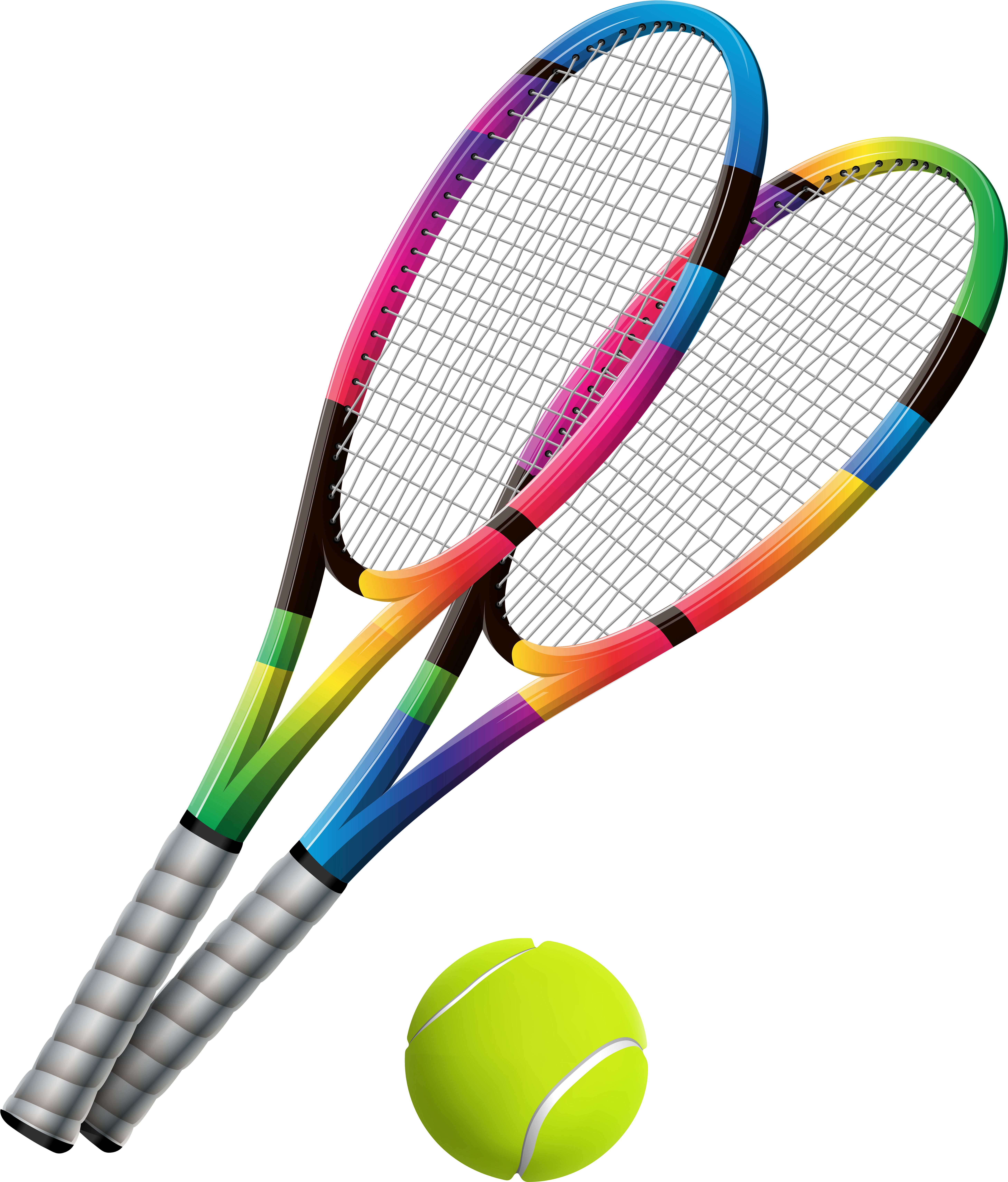 Tennis Rackets And Ball Transparent Png Clip Art - Tennis Racket And Ball Png (5968x7000)