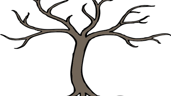 Tree Branch Art Aspiration With 3 Branches Clip At - Bare Tree Clip Art (585x329)