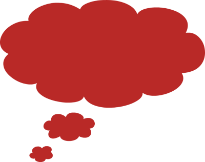 Cloud Shaped Thought Bubble - Red Thought Bubble Png (400x316)