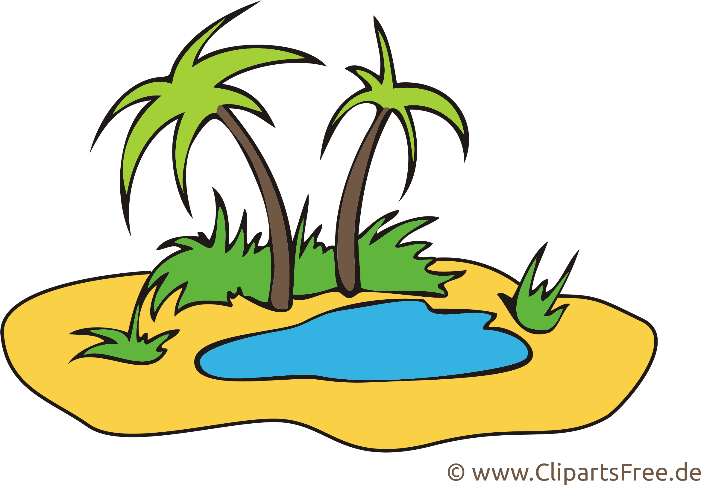 Clipart Insel - Oasis Clipart (2551x1757)