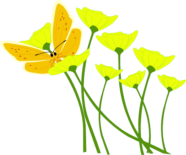 Yellow Flower Clipart - Flower Spring Vector Png (600x500)