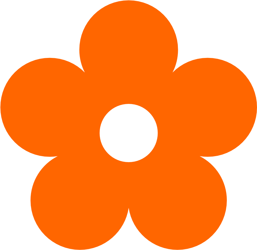 Orange Colour Flower Clipart (999x990)