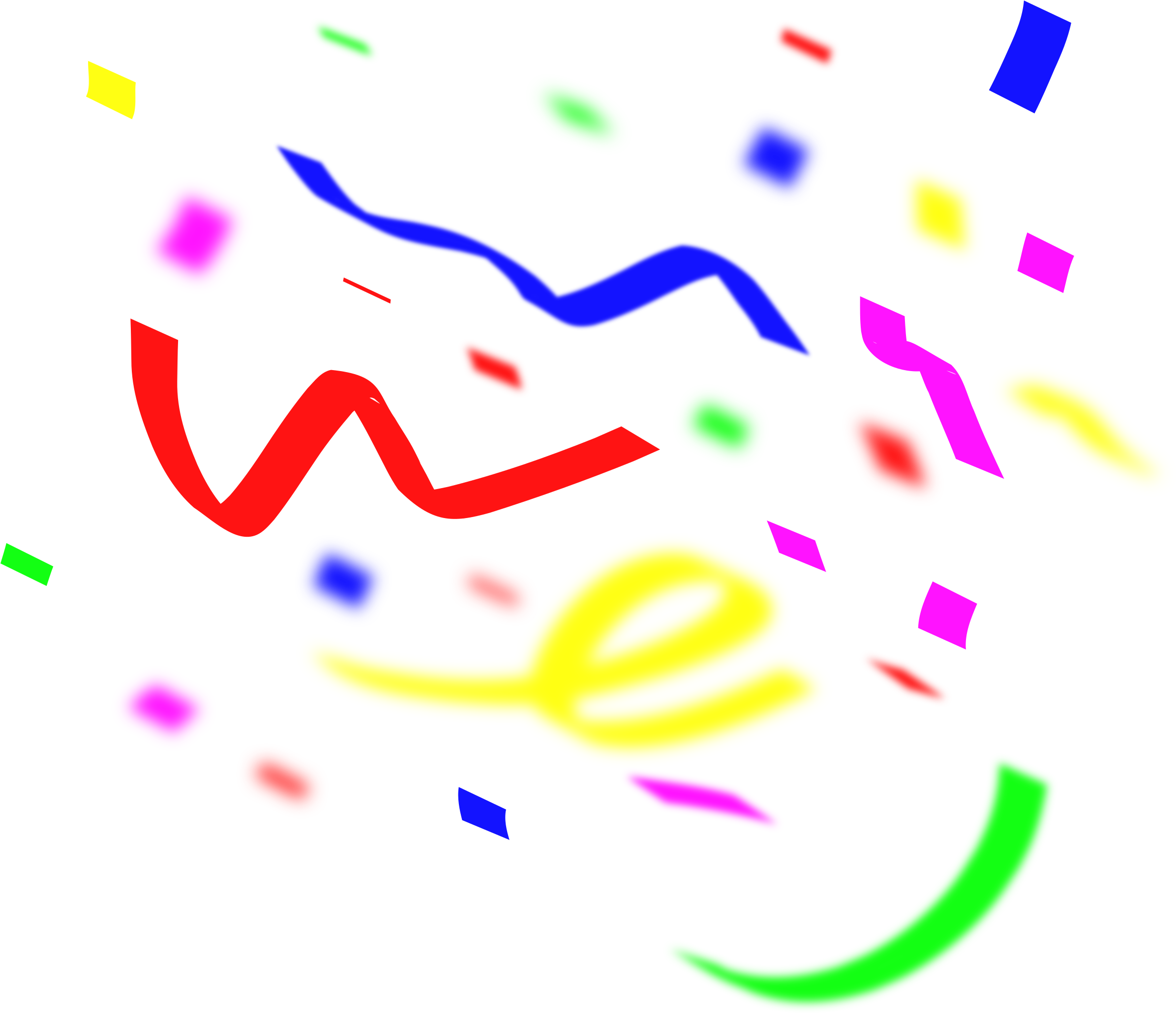 Confetti Clipart Simple - Cartoon Confetti Png (2400x2060)