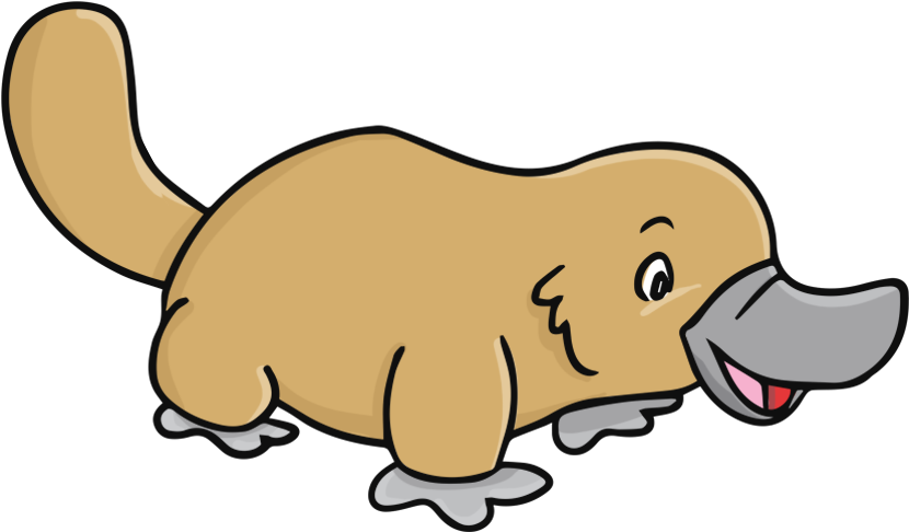 Animal Clip Art - Cartoon Duck Billed Platypus (839x494)