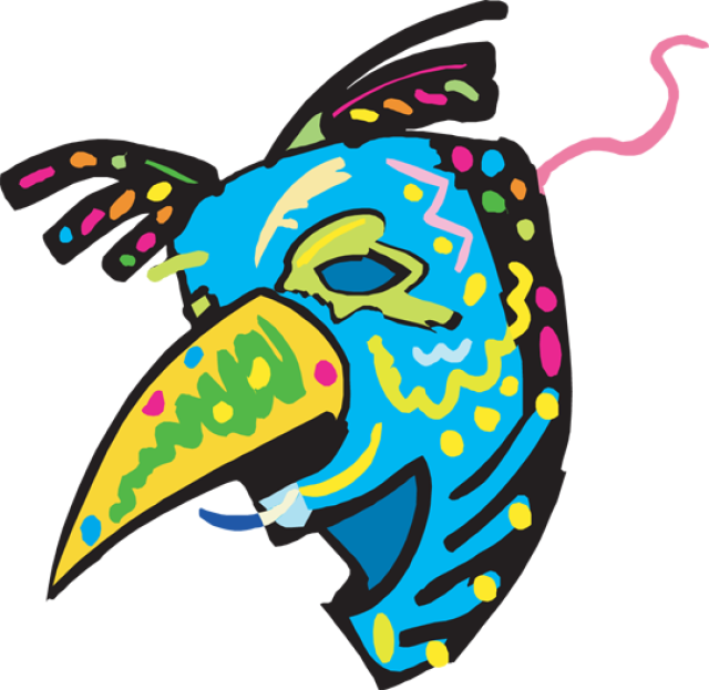Great Mardi Gras Clip Art - Cartton Mardi Gras Mask (640x623)
