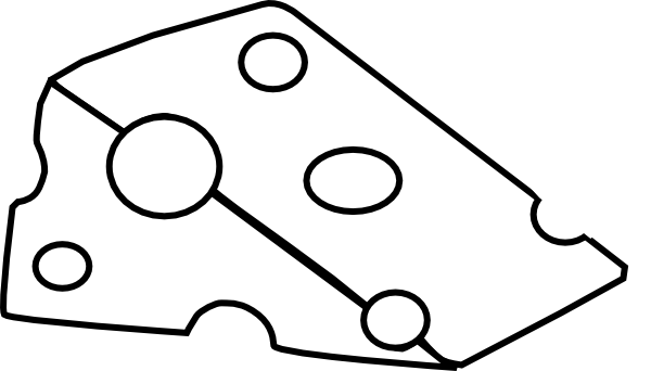 Mozzarella Cheese Swiss Black And White Clip Art At - Black And White Cheese (600x342)