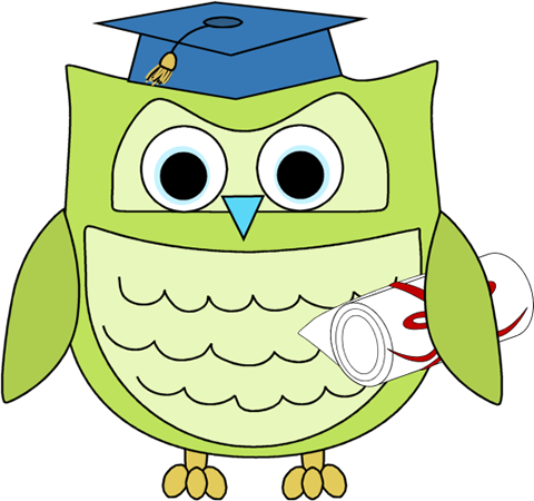 Graduation Owl With Diploma Clip Art - Preschool Graduation Clip Art (480x450)