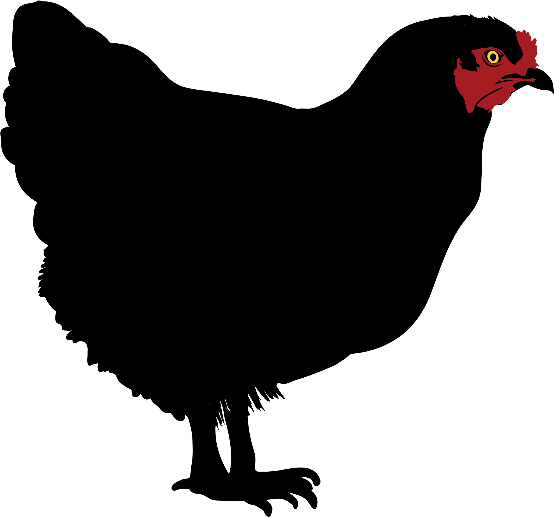 Filechicken Silhouette - Chicken Silhouette Clip Art (2000x1829)