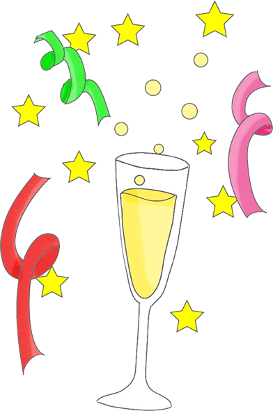 Champagne And Stars - New Years Eve Clip Art (392x591)