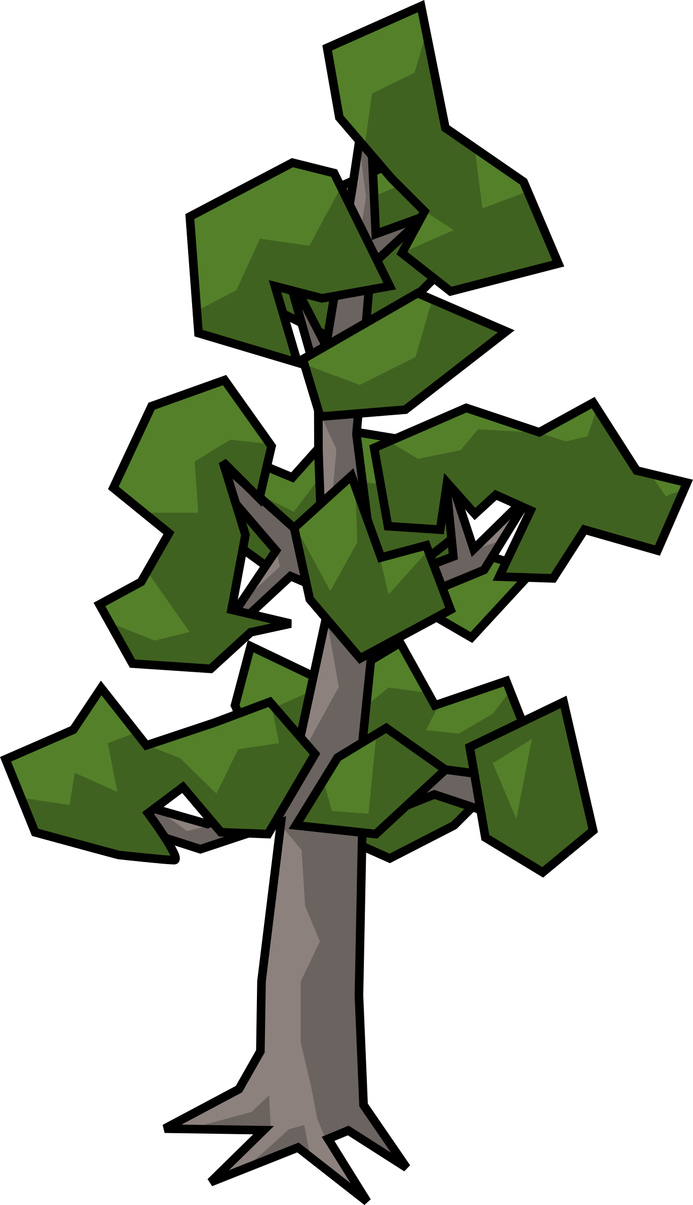 Pine Tree - Cel Shading Trees (1381x2400)