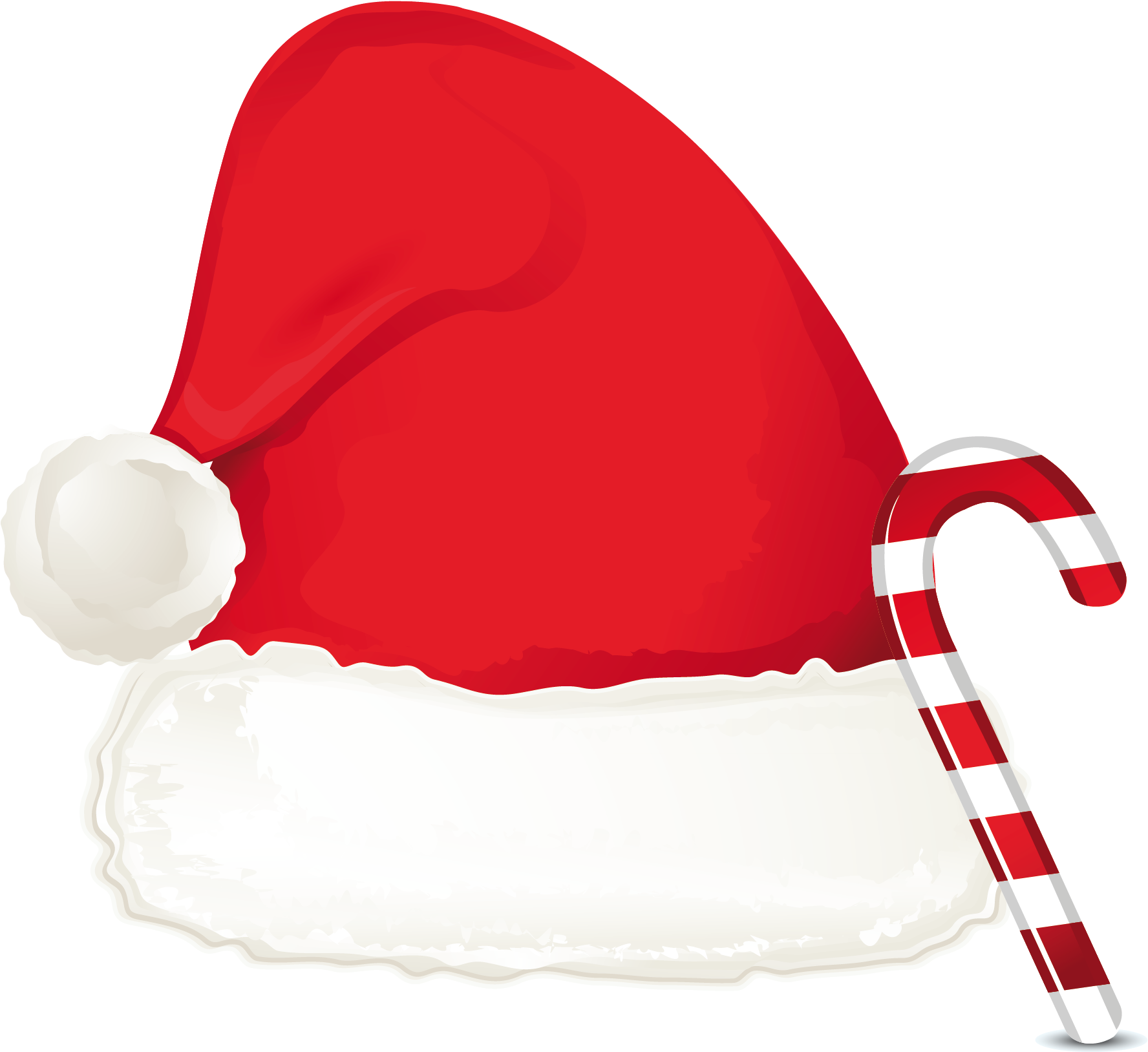 Drawn Santa Hat Transparent - Candy Cane With Santa Hat (1908x1712)