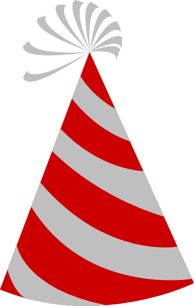 Party Hat Clip Art - Red And White Birthday Hat (378x597)