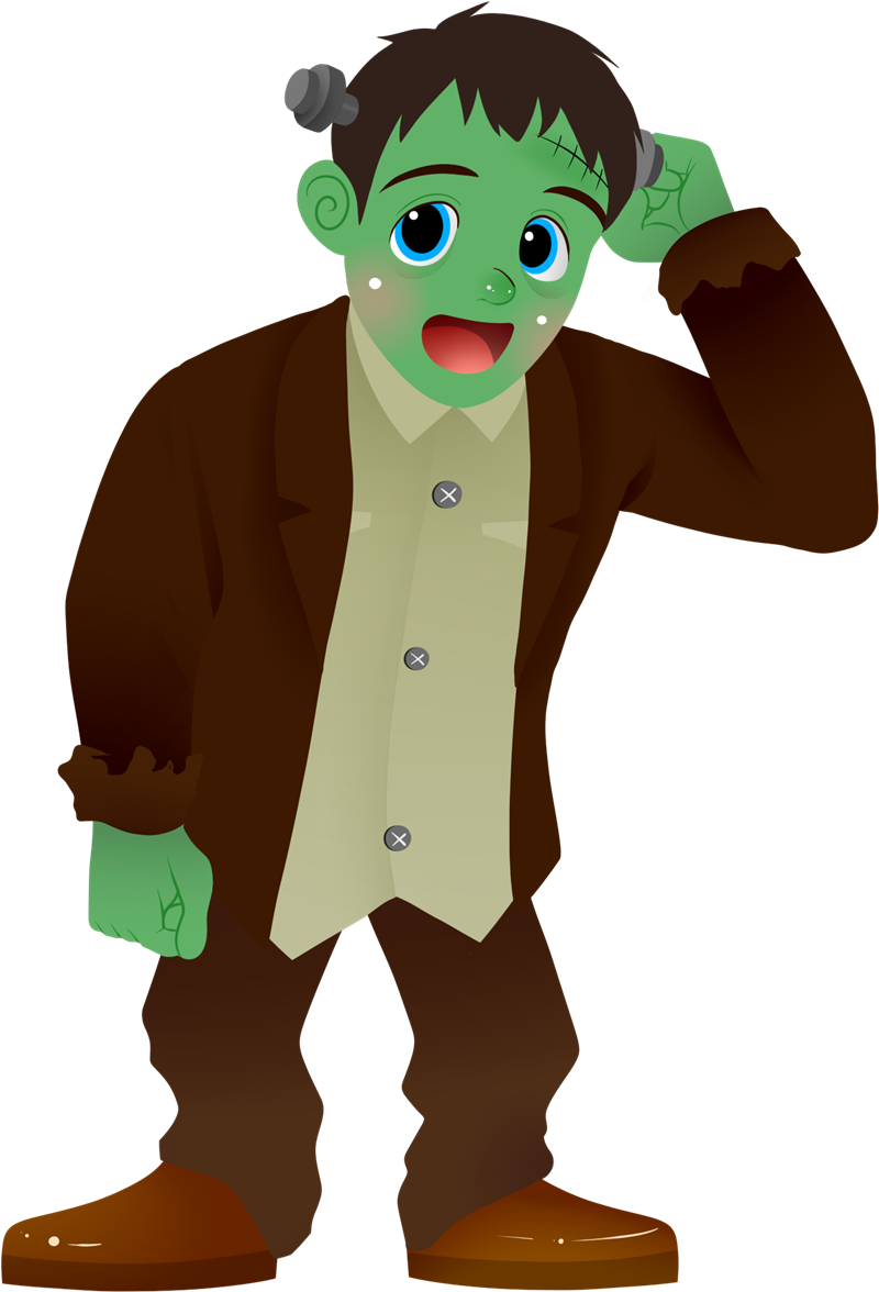 Cute Frankenstein Clipart Clipart - Frankenstein Cute Cartoon (800x1176)
