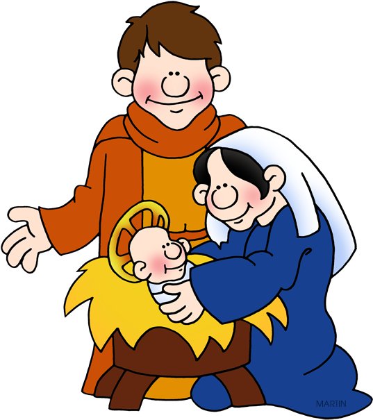 Holy Family - Phillip Martin Clipart Nativity (591x648)