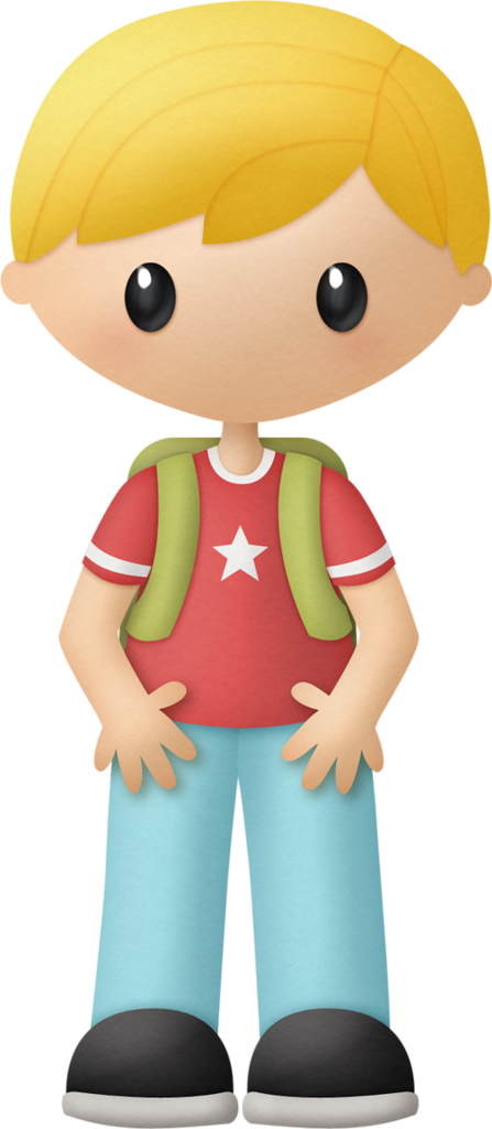 Blond Boy With Backpack Clip Art - Blond Boy Clipart (447x1024)