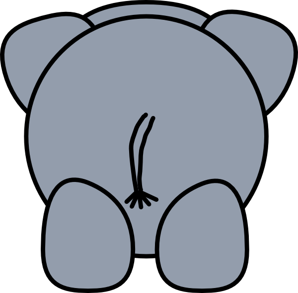 Picture Of Cartoon Elephant - Cartoon Elephant From Behind (850x838)