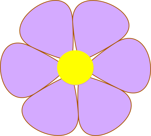 Pink Flower Clipart Large Flower - Flower Clip Art Purple (600x542)