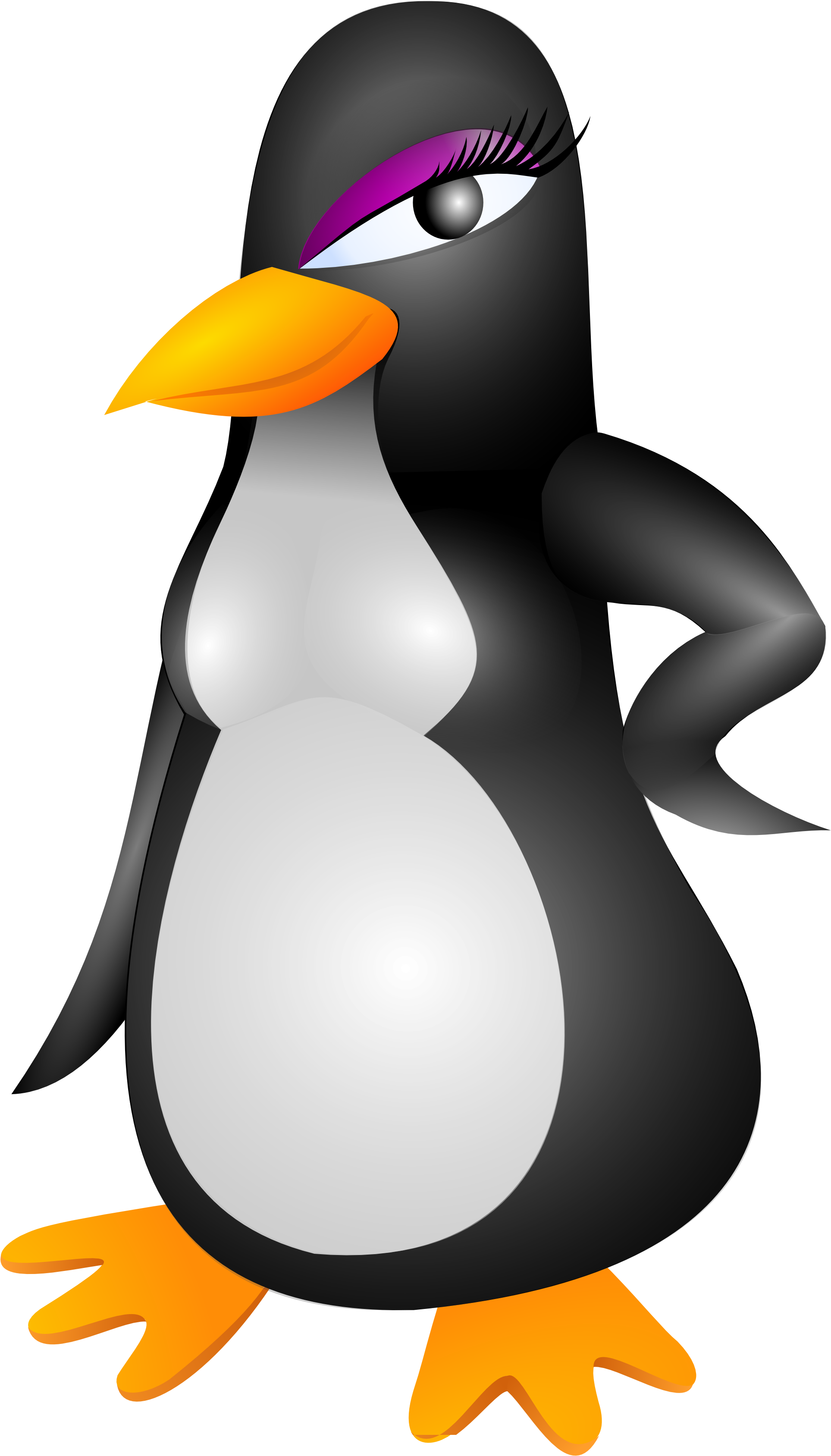 Rau Nea Penguin Linux 1979px 681 - Black And White Penguin Beach Towel (1979x3467)