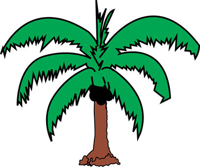 Coconut Palm Plant Tree Coconut Coconut Co - Coconut Tree Leaves Clip Art (407x340)