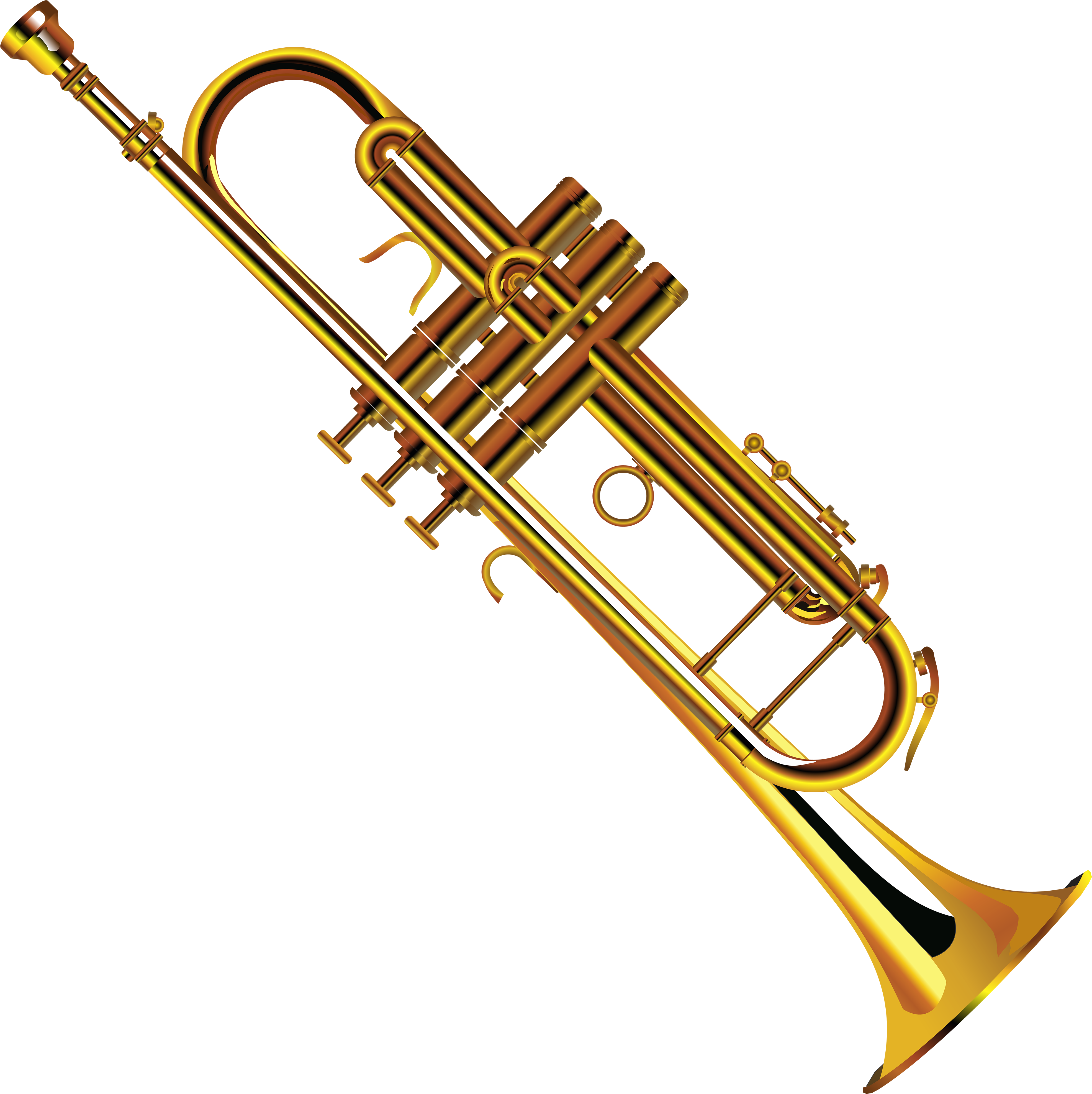 Winnie The Pooh Playing Trumpet Clip Art Web Clipart - Trumpet Png (4000x4005)