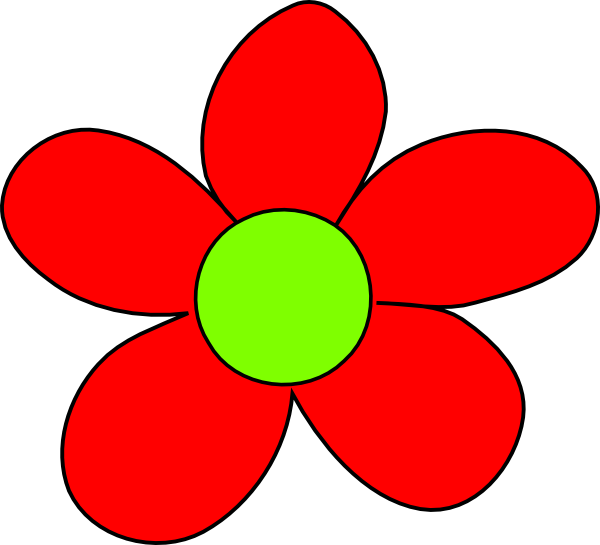 Red Flower Clipart - Red Flower Clip Art (600x545)