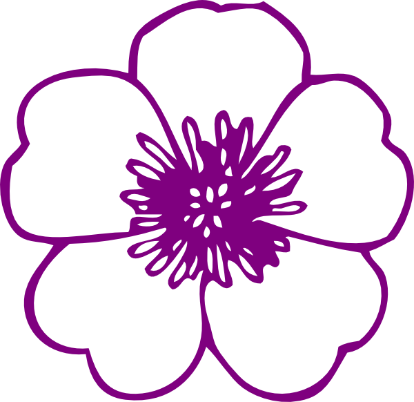 Violet Flower Clip Art - Flower Clip Art Free (600x582)
