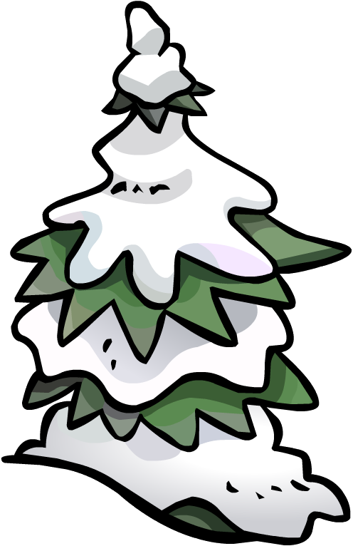 Pine Tree Snow Fort - Club Penguin Snow Forts (496x766)