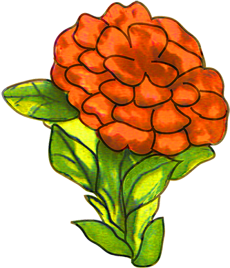 Flower Images Red Flower - Red Orange Flower Drawing (354x420)