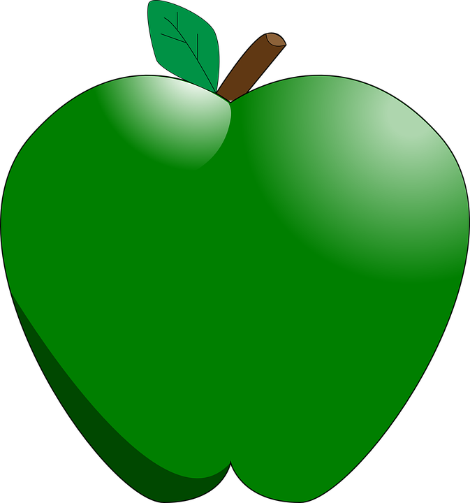 Green Apple - Cartoon Green Apples (673x720)